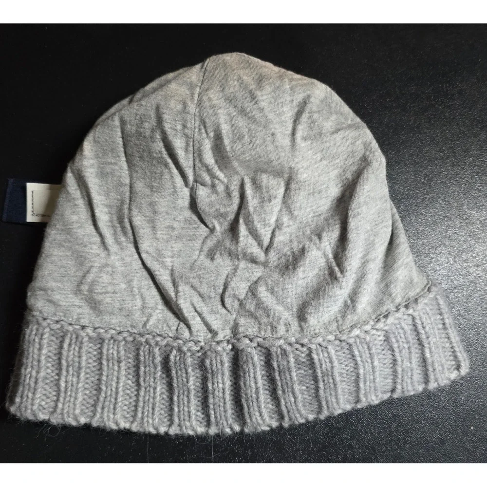 GAP Kids‎ Vintage Beanie Hat Gray Yellow Stripe Alpaca Acrylic One Size Unisex